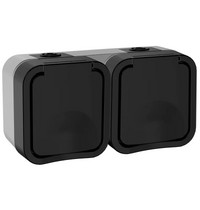 Розетка Tors TS-R26-16-55-G-K53 (2-м горизонтальная 16А IP55 графит 485404)