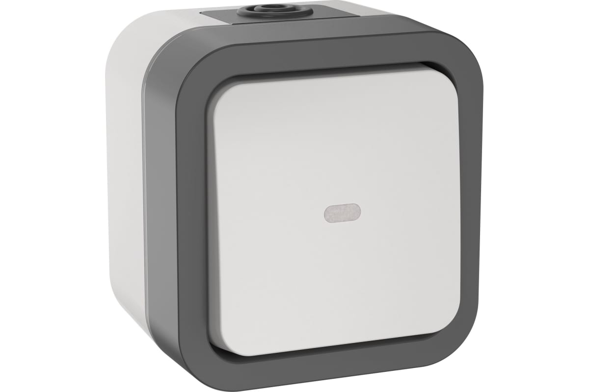 Переключатель одноклавишный с индикацией TORS 10А IP55 белый TS-V10-1-10-55-K41