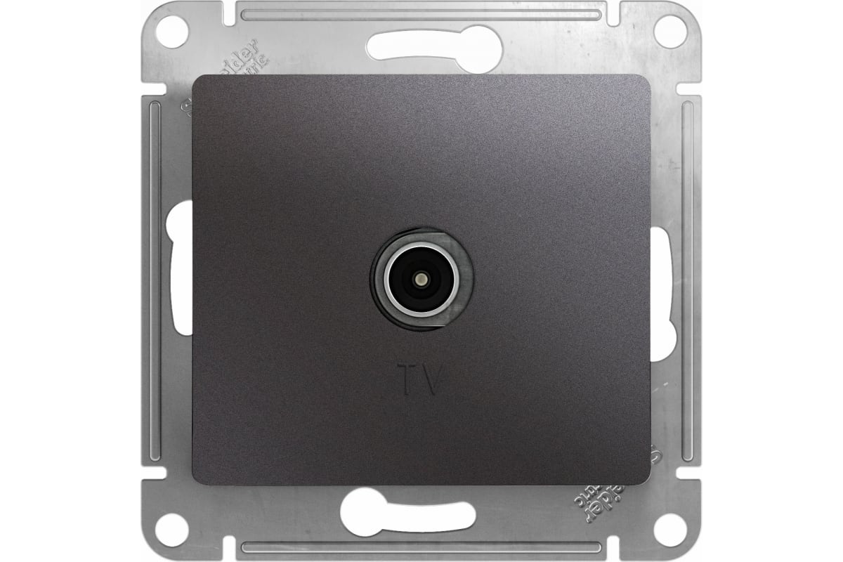 Розетка TV Glossa 466252 SE GSL001393 (коннектор мех графит)