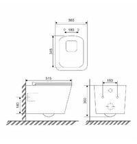 Унитаз подвесной Redo CUBE Lite с крышкой,безободковый