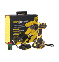 Дрель аккум б/щ Hanskonner HCD1865 18В 1BatterySystem (2 акк. 2Ач, 65Нм, патрон 13мм, кейс)