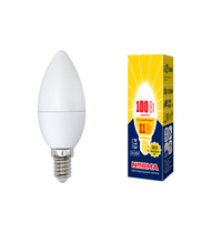 Лампа светодиод Volpe серия Norma LED-C37-11W/WW/E14/FR/NR (форма свеча матовая теплый белый свет 3000К)