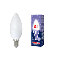 Лампа светодиод Volpe серия Norma LED-C37-9W/DW/E14/FR/NR (форма свеча матовая дневной белый свет 6500К)