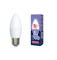 Лампа светодиод Volpe серия Norma LED-C37-9W/DW/E27/FR/NR (форма свеча матовая дневной белый свет 6500К)