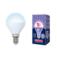 Лампа светодиод Volpe серия Norma LED-G45-9W/DW/E14/FR/NR (форма шар матовая дневной белый свет 6500К)