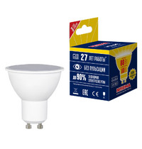 Лампа светодиод Volpe серия Norma LED-JCDR-10W/WW/GU10/NR (форма JCDR матовая теплый белый свет 3000К)