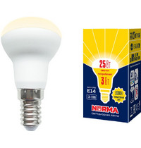 Лампа светодиод Volpe серия Norma LED-R39-3W/3000K/Е14/FR/NR (форма рефлектор матовая теплый белый свет 3000К)