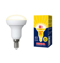 Лампа светодиод Volpe серия Norma LED-R50-7W/WW/Е14/FR/NR (форма рефлектор матовая теплый белый свет 3000К)