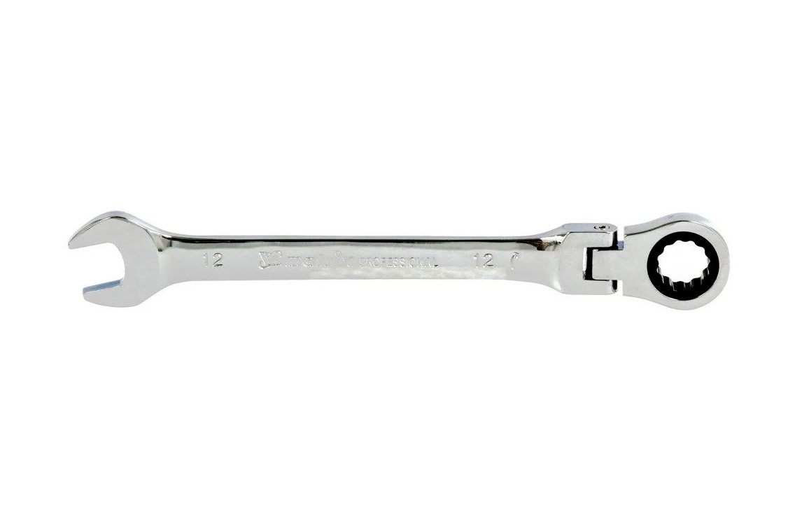 Ключ комбинированный Matrix Professional 14864 12мм (трещоточный, CrV, шарнирный, зеркальный хром)