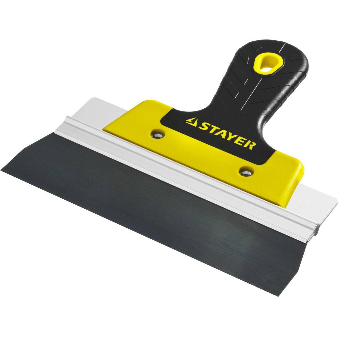 Шпатель фасадный Stayer Professional 10045-10 100мм (анодированный, алюминиевая направляющая, 2-хкомпонентная ручка)
