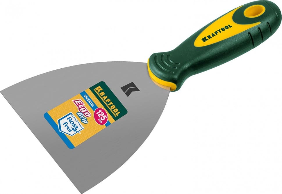 Шпатель малярный Kraftool 10035-125 125мм (профилированное, нержавеющее полотно, 2-хкомпонентная ручка)