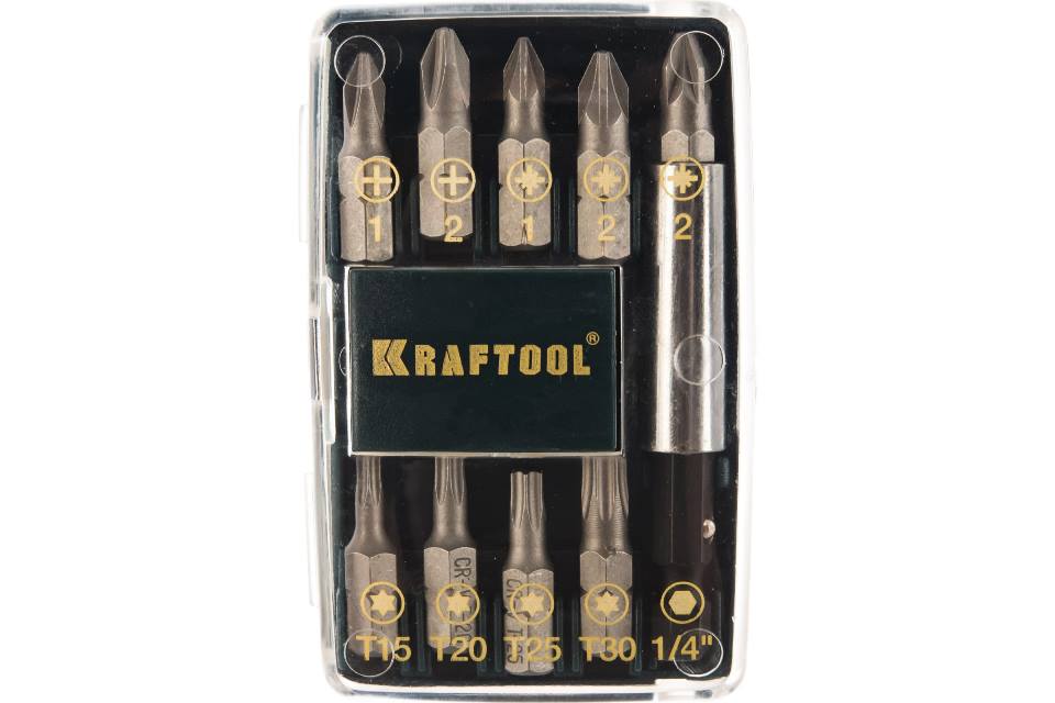 Набор бит с магнитным адаптером Kraftool 26130-H10 10 предметов