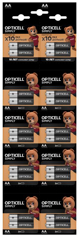 Батарейки Opticell AA 2*10шт отр набор HBDC Simply