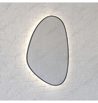 Зеркало 745ску камень 60* 80см (на черном алюминиевом профиле 2114 с фоновой LED подсветкой 4000К 9,6)