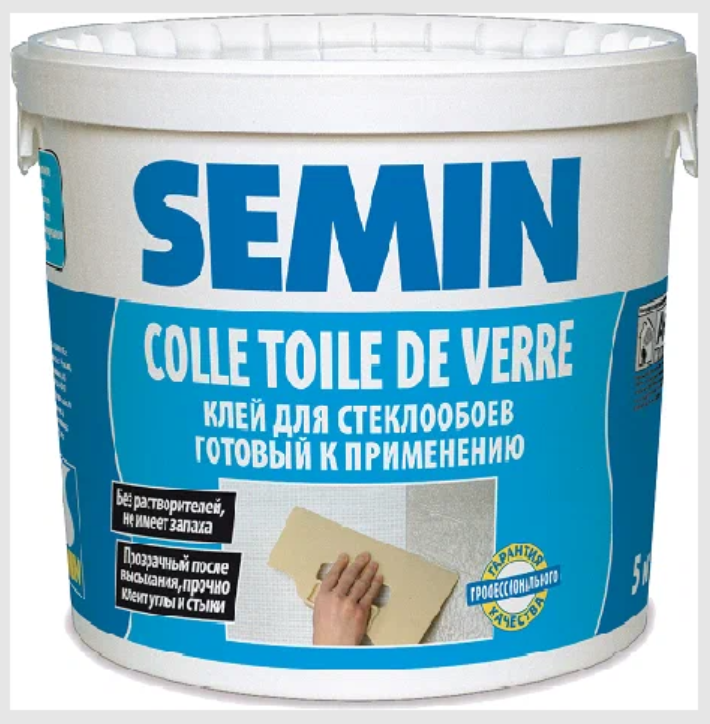 Клей Semin Colle de Verre 76091 (для стеклообоев и стеклоткани,стеклохолста 5 кг)