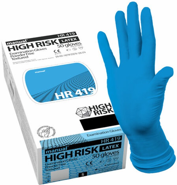Перчатки латексные High Risk HR 419 (L)(25 пар) 70700046
