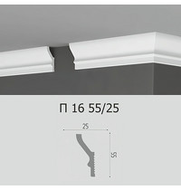 Плинтус потолочный Де-Багет П 16 55/25 (100 шт)