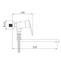 Смеситель для ванны Potato Р2125 (силумин L30F хром)