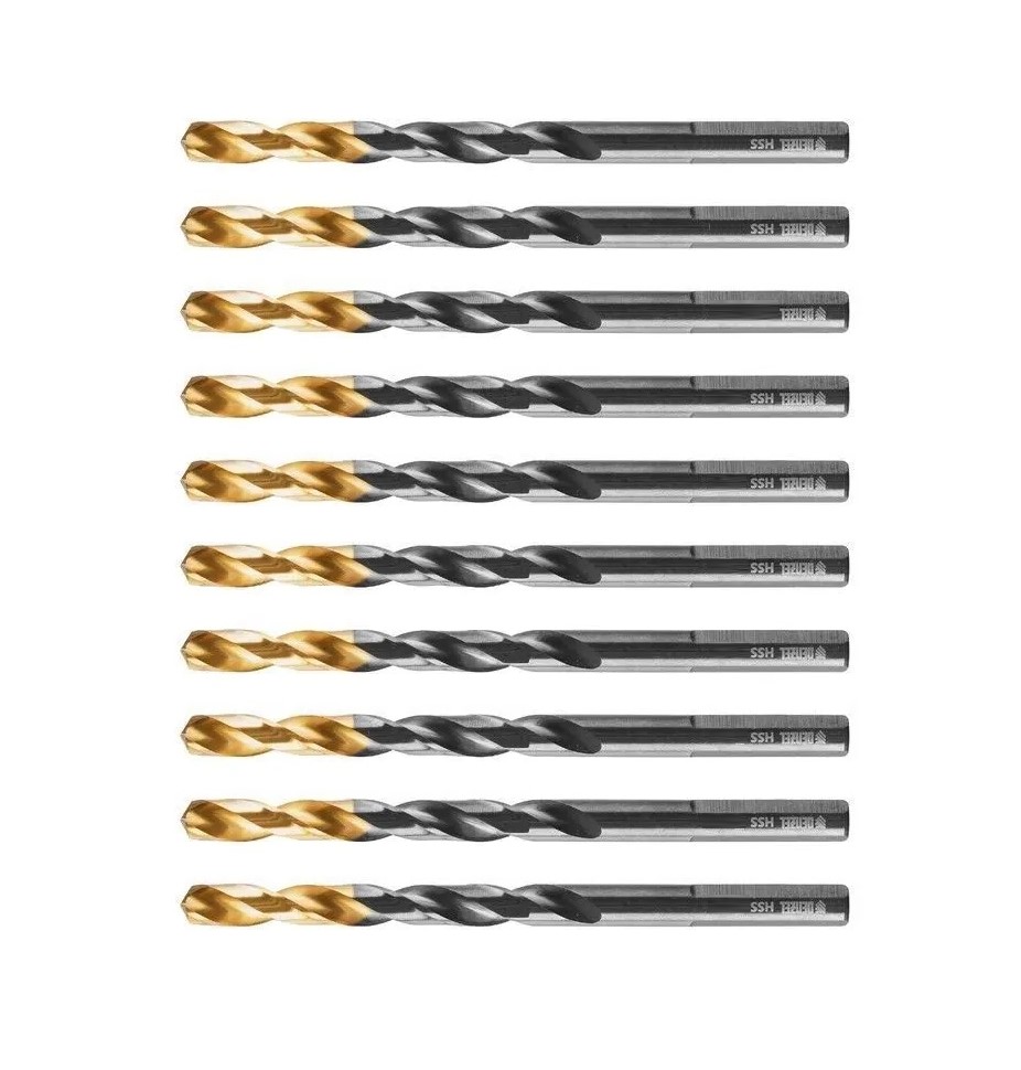 Сверло по металлу Denzel 5,5 мм HSS-Tin Golden Tip 10 шт 717214