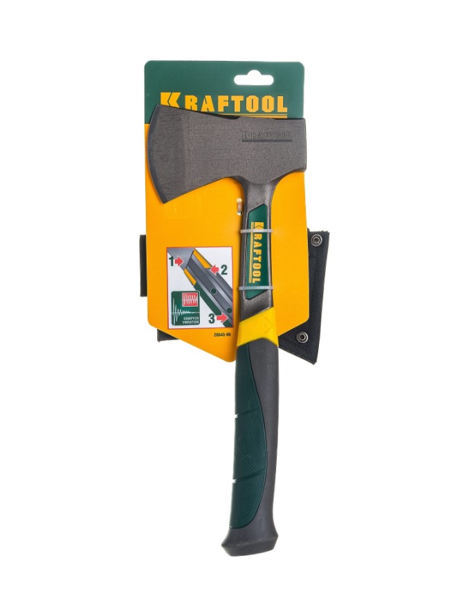 Топорик туристический Kraftool 20645-06 0,6кг (цельнокованый, с трехкомпонентной рукояткой, в чехле)