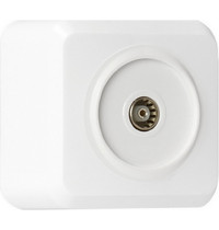 Розетка телевизионная Юпитер SBE-03w-S1-TV (1 местная 750м 5-862МГц белая)