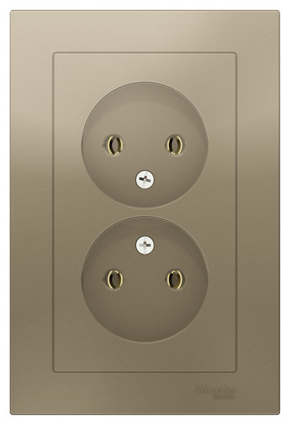 Розетка 2 гн AtlasDesign Systeme Electric ATN000520 (без з/к с/у в сборе 16А шампань)