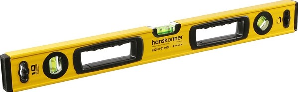 Уровень алюминиевый Hanskonner HK2015-01-0600 (600 мм 3 колбы магнитный точность 0.5 мм/м)