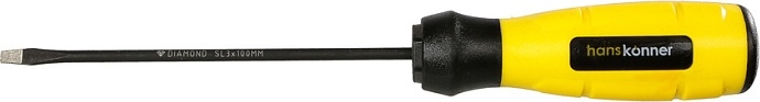 Отвертка шлицевая Hanskonner HK1040-16-SL3-100 (3х100 с алмазным наконечником S2 59 HRC)
