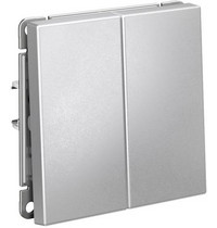 Выключатель 2-клавишный Systeme Electric ArtGallery 10AX SE GAL000351 (механизм алюминий)