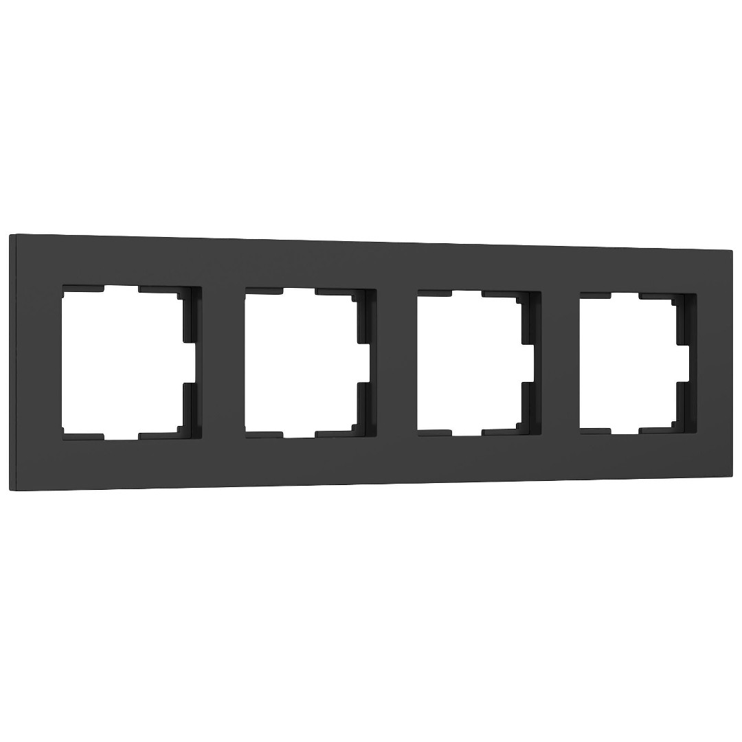 Рамка на 4 поста Slab Werkel W0042908 (черный матовый)