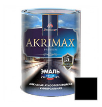 Эмаль алкидная Akrimax Premium ПФ-115 0.8 кг черная УТ-00001583