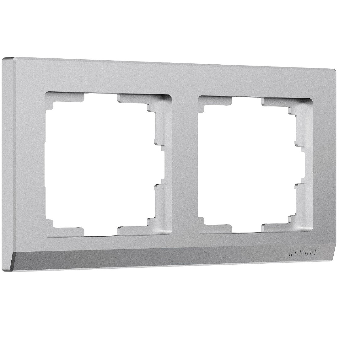 Рамка на 2 поста Stark серебряный матовый Werkel W0021865