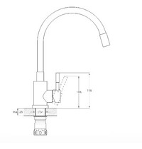Смеситель для кухни Solone EZA4-F090KW (гибкий излив нержавеющая сталь белый)