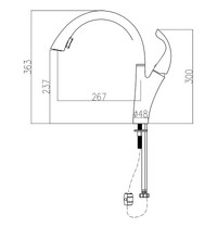 Смеситель для кухни Thermofix TF180-07В (с вытяжной лейкой под гайку латунь черный)