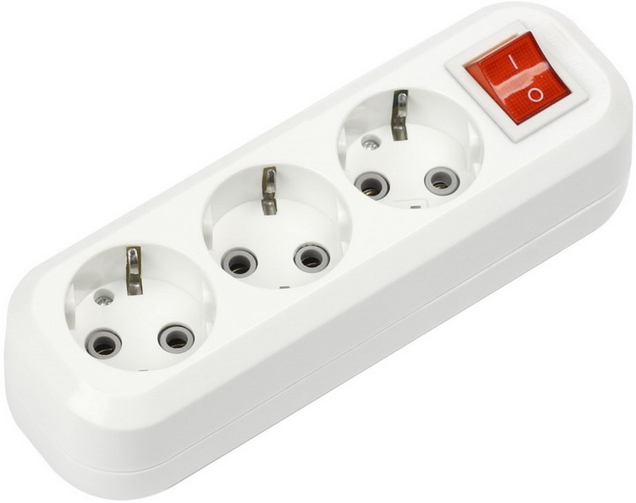 Колодка Smartbuy (SBE-16-3-00-ZS)-100 (3 гнезда с выключателем и заземлением 16А, 3.5кВт)