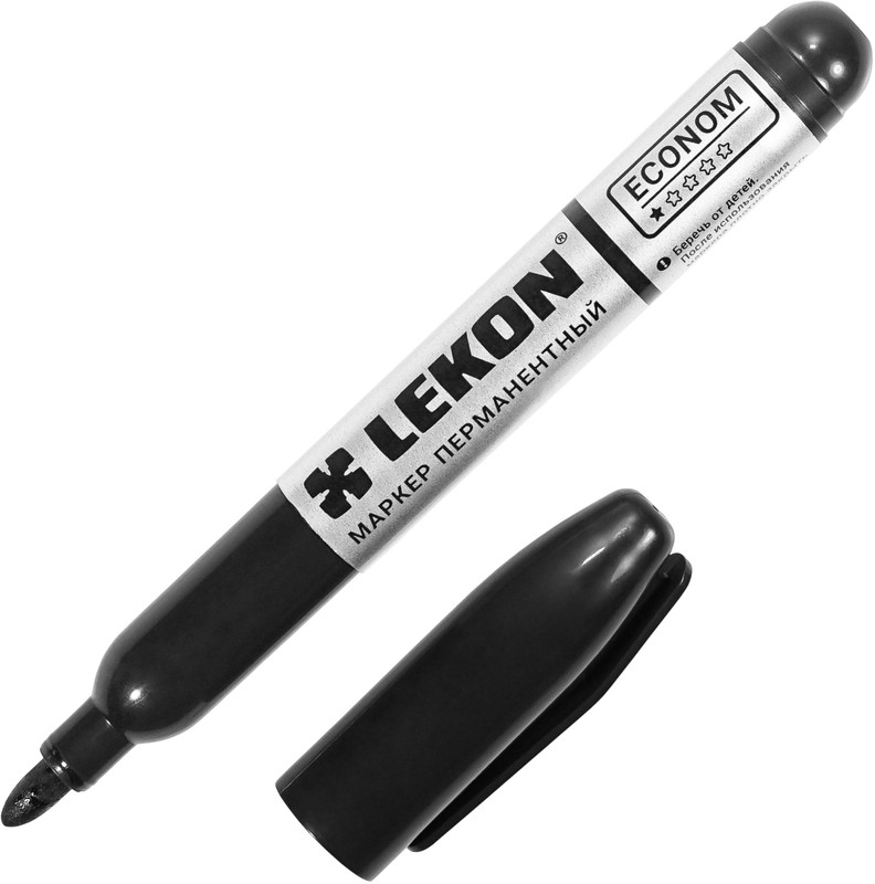 Маркер перманентный LEKON ECONOM черный 3 мм линия/012483/480286