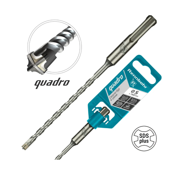 Бур SDS+ Quadro 4 грани 5x160 мм 510516 НФ-00000347