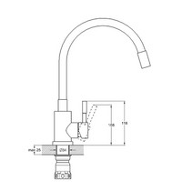 Смеситель для кухни Solone EZA4-F090GY (гибкий излив нержавеющая сталь серый)