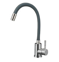 Смеситель для кухни Solone EZA4-F090GY (гибкий излив нержавеющая сталь серый)
