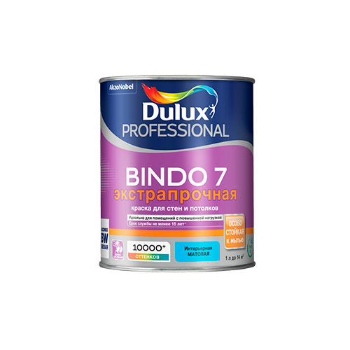 Краска для стен и потолков Luxium Professional Bindo 7 латексная матовая база BW 1 л (50034512)