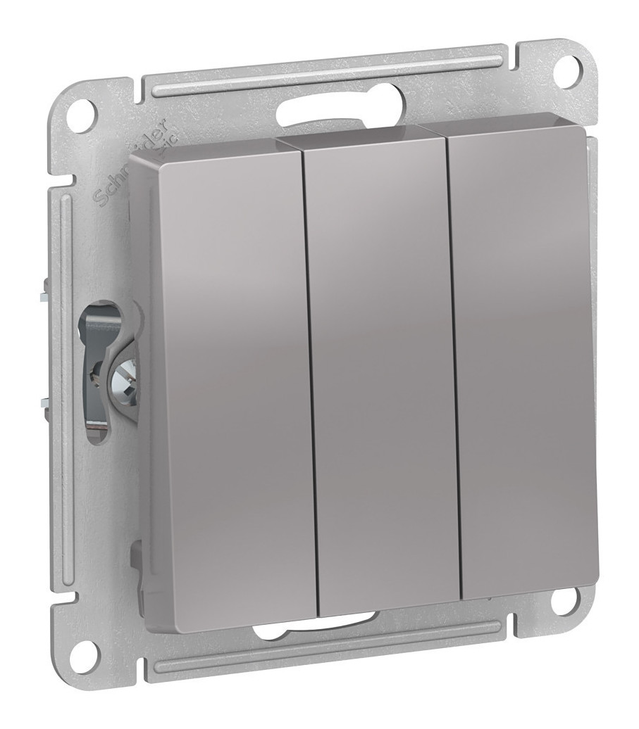 Выключатель 3-клавишный Systeme Electric AtlasDesign ATN000331 (механизм алюминий)