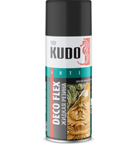 Краска для декоративных работ KUDO Deco Flex (жидкая резина черная 520 мл KU-5302)