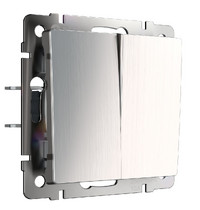 Выключатель 2-клавишный Werkel W1120002 (глянцевый никель)