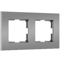 Рамка на 2 поста Slab серебро матовый Werkel W0022965