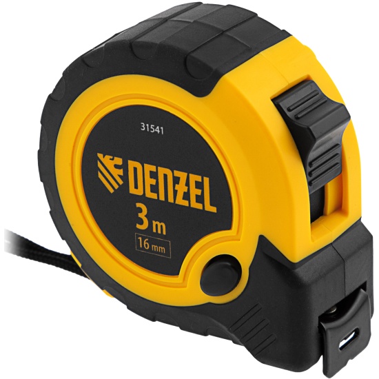 Рулетка Denzel 3 м х 16 мм 31541 (двухкомпонентный корпус кнопка-пауза)