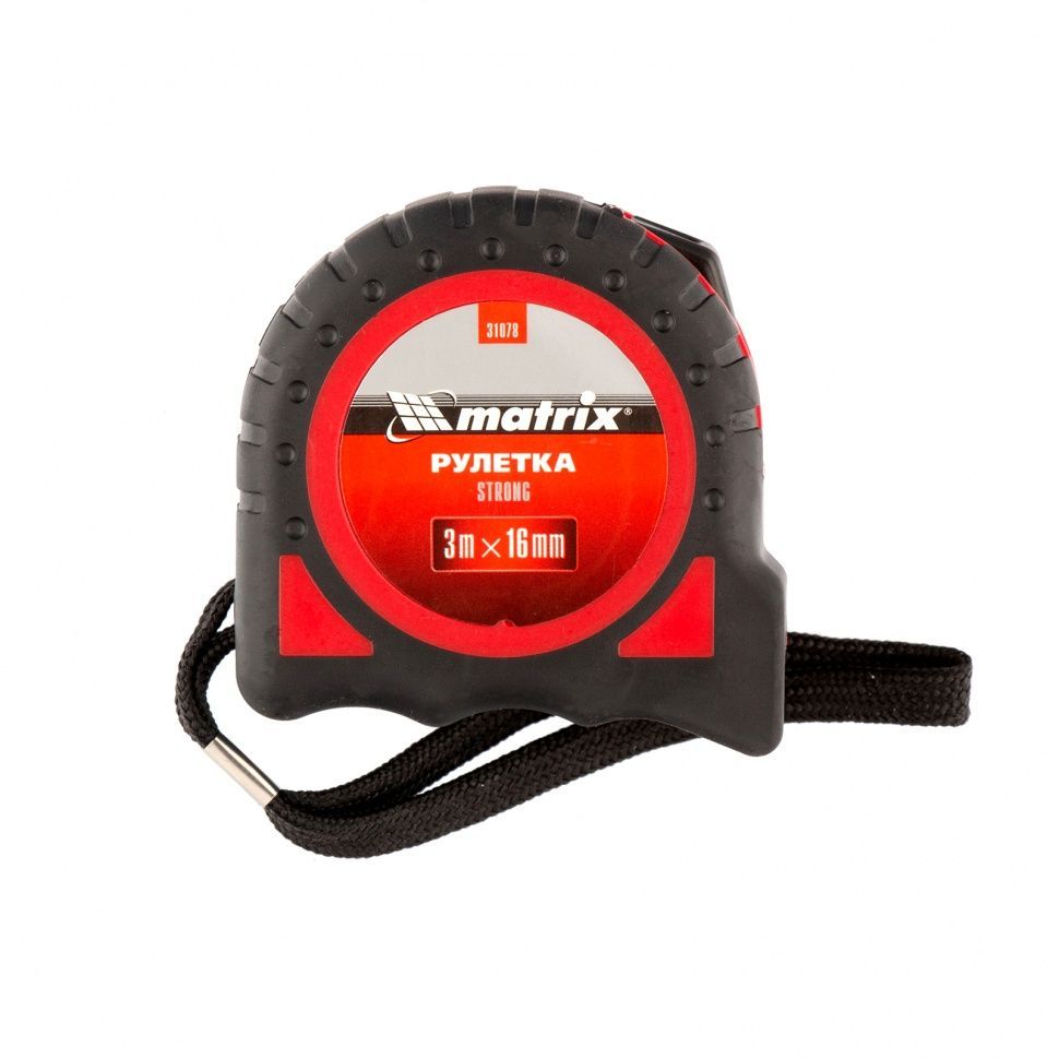 Рулетка Matrix Strong 31078 (3 м х 16 мм обрезиненный корпус)