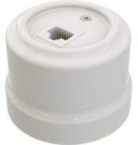 Розетка компьютерная RJ45 GE70342-01 Мезонинъ (цвет - белый серия Аврора)