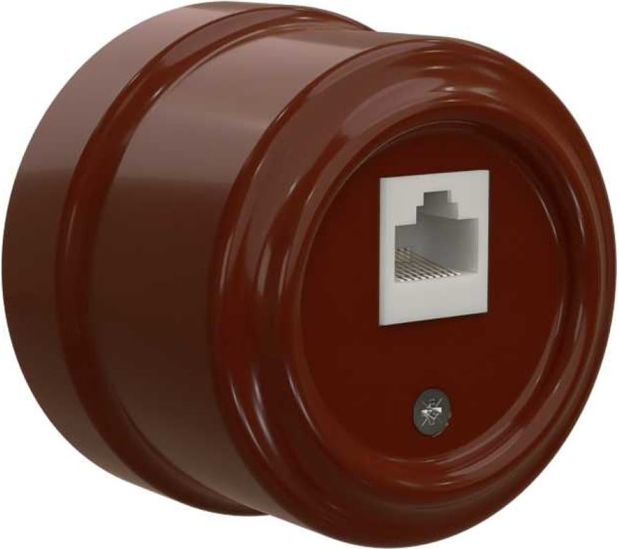 Розетка компьютерная RJ45 GE70342-04 Мезонинъ (цвет - коричневый серия Аврора)