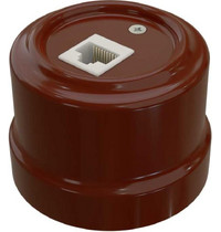 Розетка компьютерная RJ45 GE70342-04 Мезонинъ (цвет - коричневый серия Аврора)