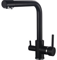 Смеситель для кухни EvaGold FK042B (нержавейка черный со встроенным фильтром под питьевую воду) ут-00160170